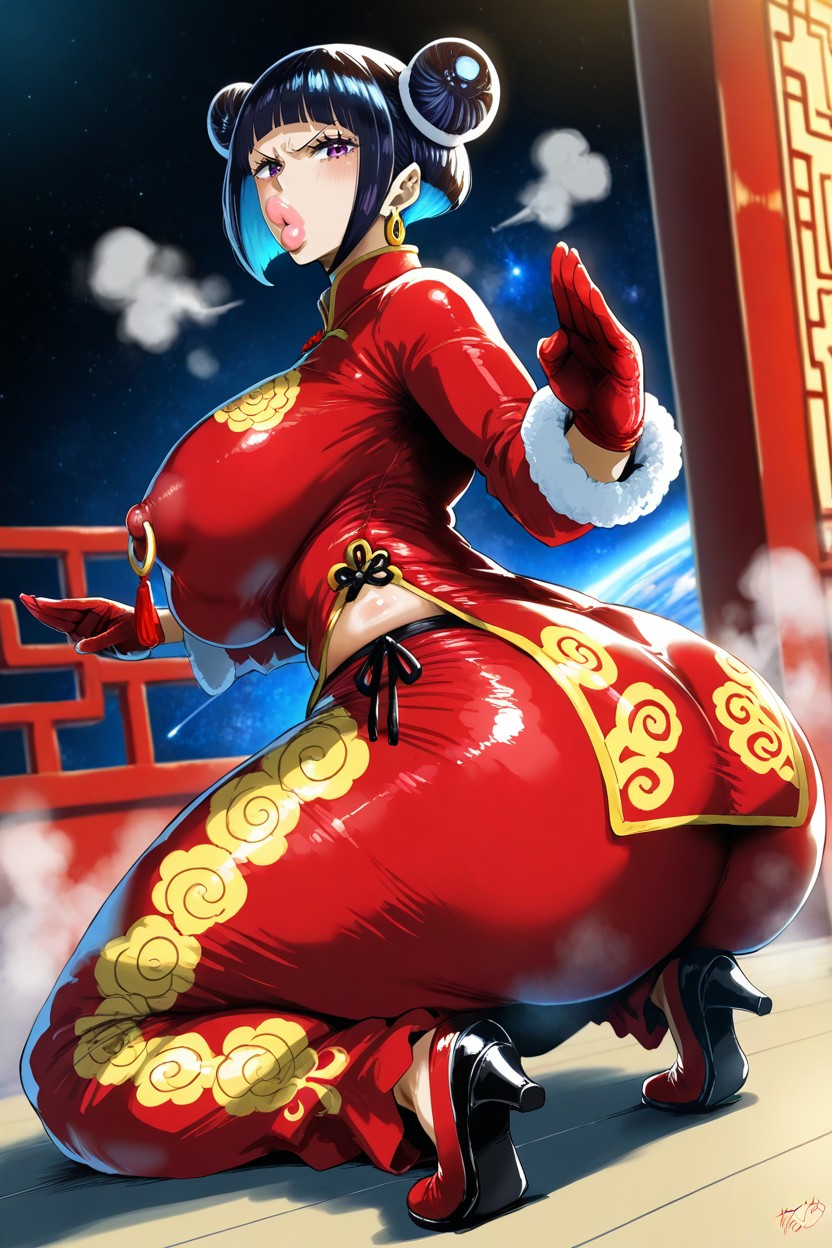 Hyper Big Pouty Lips, Nipple Protrusion, Pink Lipstick Hentai IA