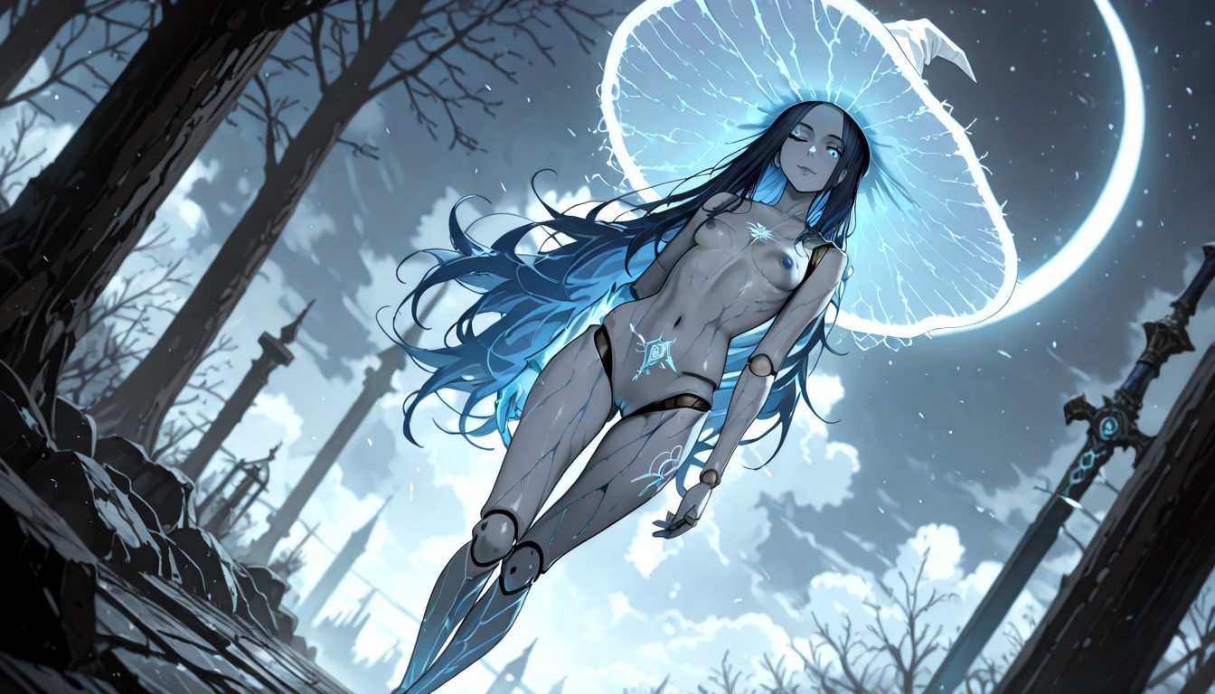 Harsh Lighting, Wearing Only Her Large White Witch Hat, Elden Ring's Ranni Hentai IA