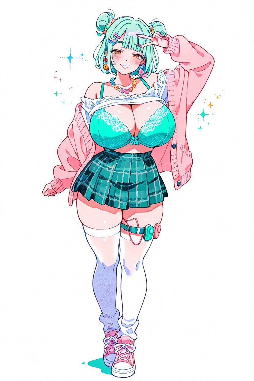 Twin Buns, Aesthetic, Giant Saggy Breasts Hentai AI Porn