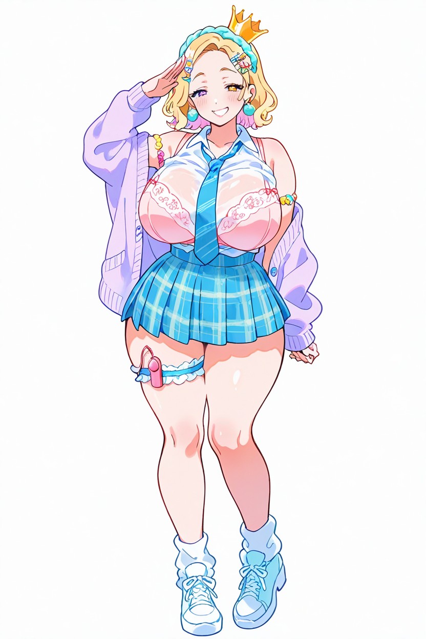 Heterochromia, Gentle Light Diffusion, White Background Hentai AI Porn
