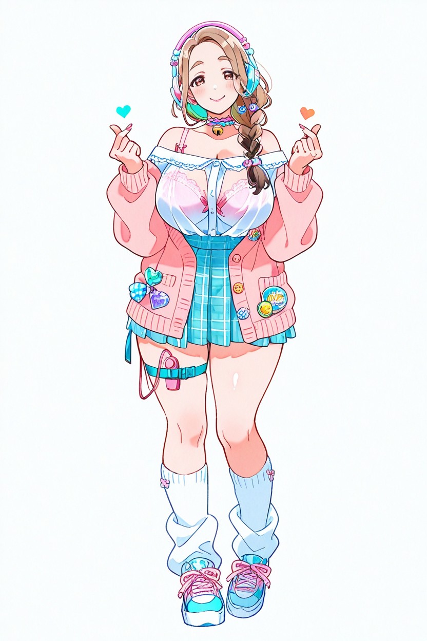 Watercolor Style, Aesthetic, Ribbon Choker With Bell Porno IA Hentai