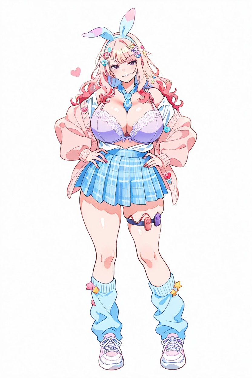 Hands On Hips Pose, Pastel Colors, Bandana Porno IA Hentai