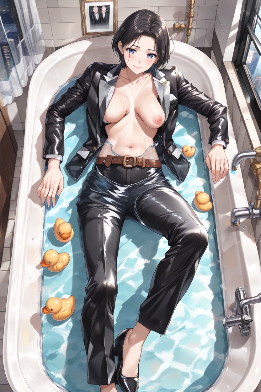 City View, Tomboy, Fully Open Tuxedo Suit Porno IA Hentai