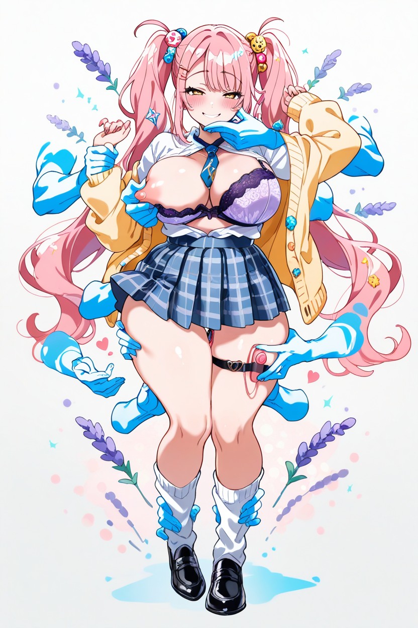 Watercolor Style, Thigh Long Hair, Multiple Hands Porno IA Hentai