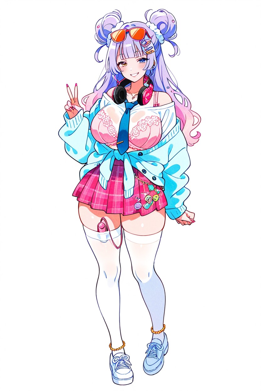 Pechos Caídos Gigantes, Pink Bra, Smooth Blending Hentai IA