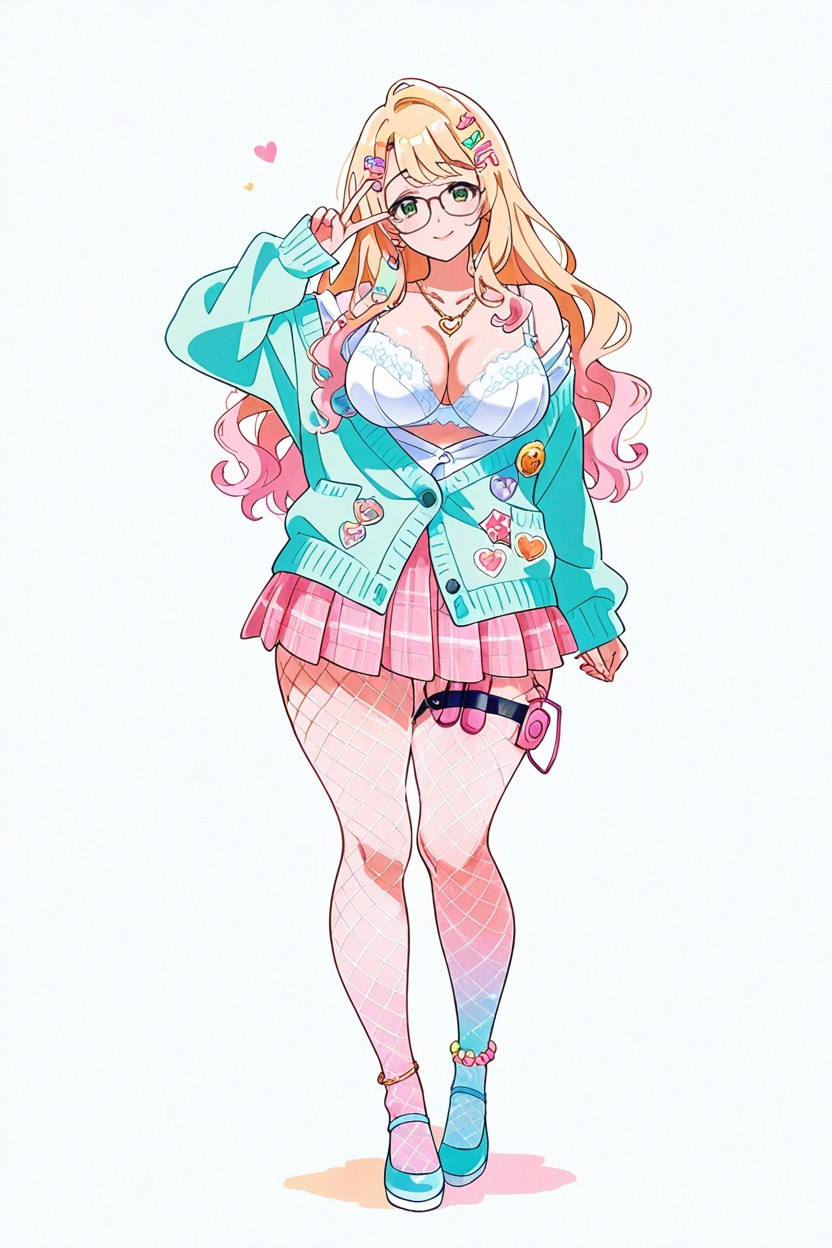 Tall, Looking At Viewer, Vibrator Strap On Thigh Hentai IA