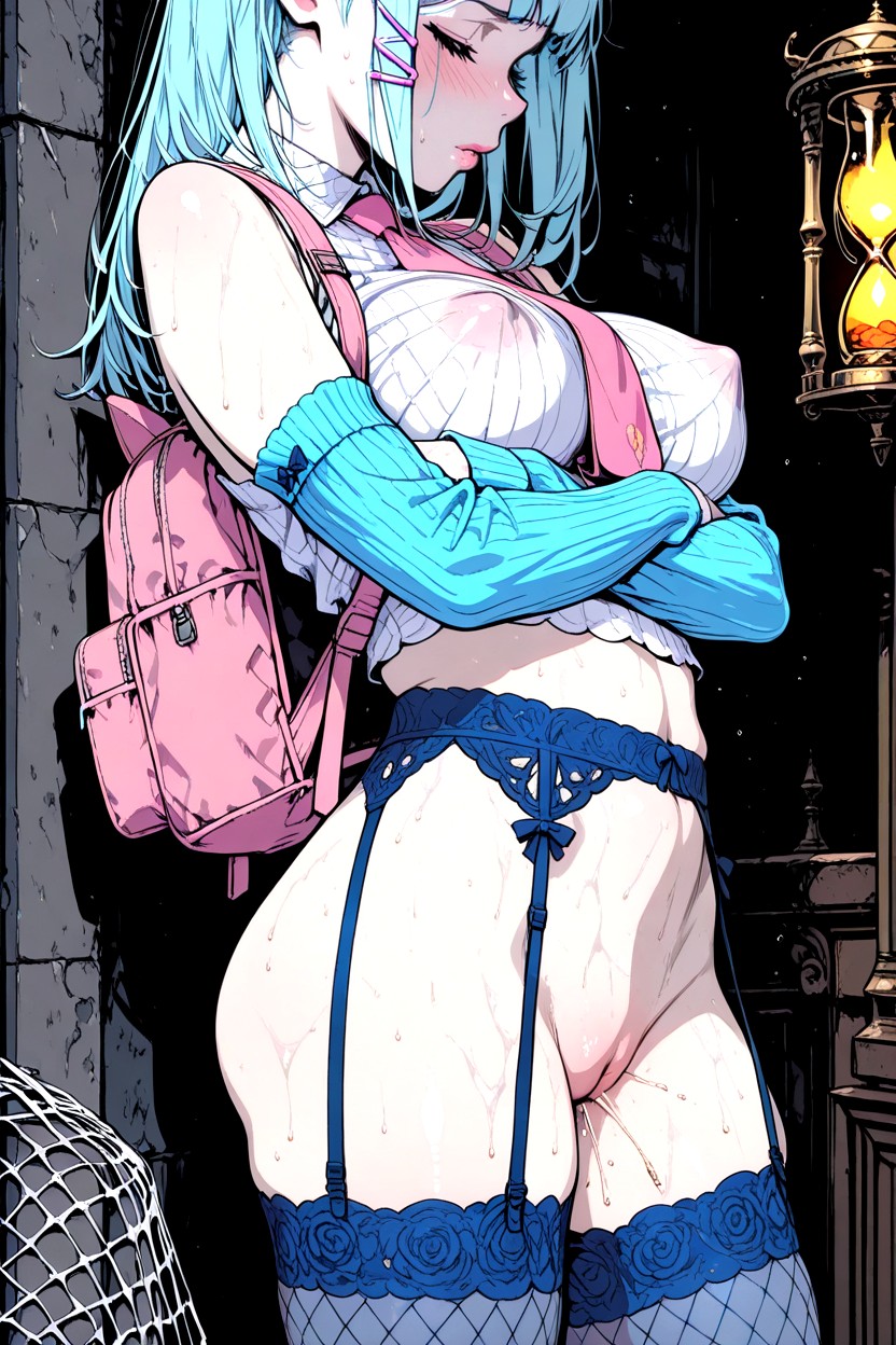 Squirting, Hair Down To Waist, Lightblue Stockings Porno IA Hentai