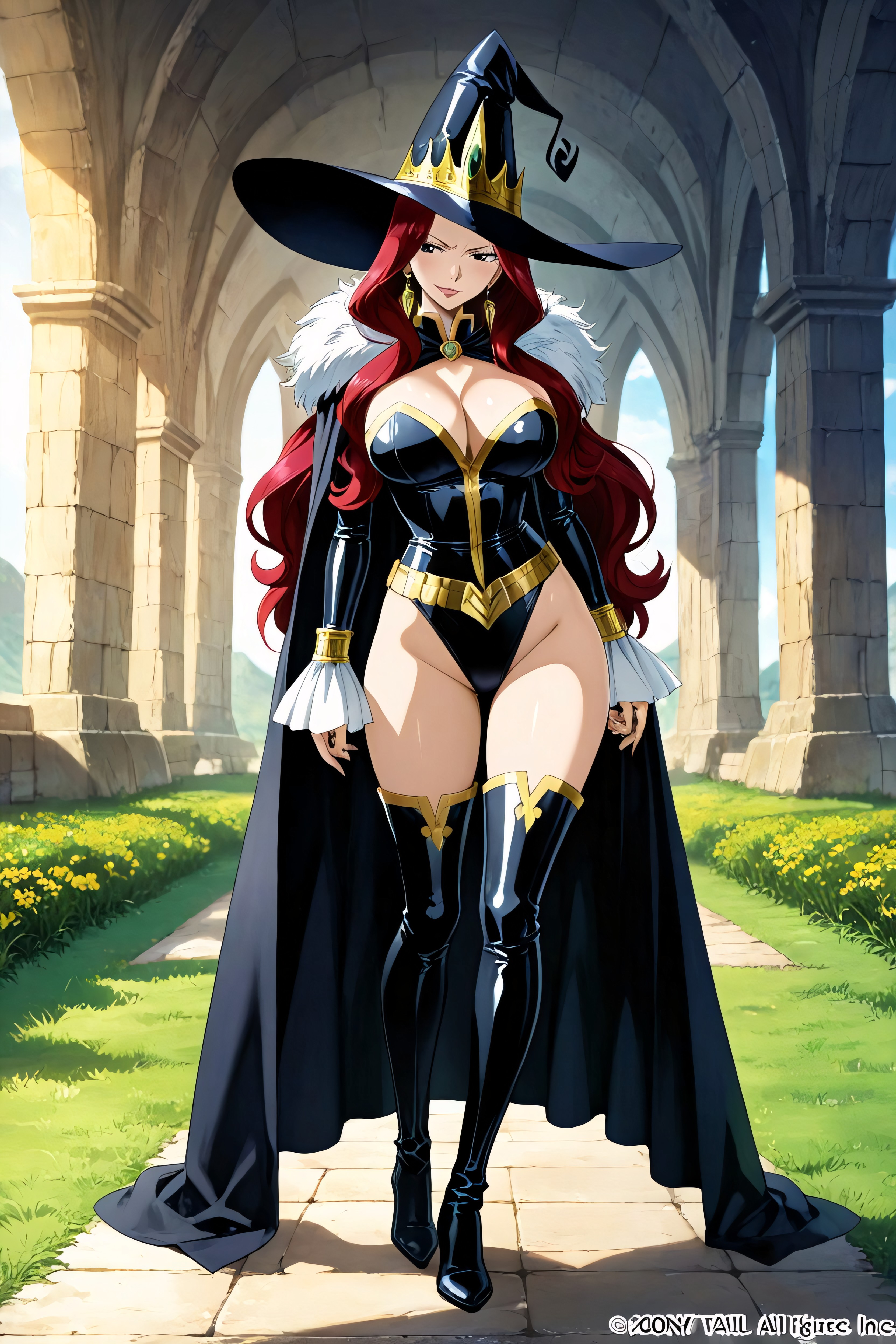 A Colossal, A Strapless, High Stand-up Collar Attached To The Neck With Ornate Gold Filigree Patterns Porno IA Hentai