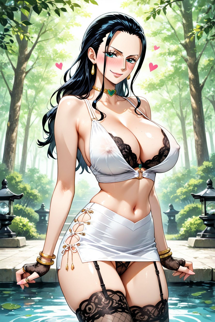 Pechos Medianos, Fingerless Lace Gloves, Culo Mediano Hentai IA
