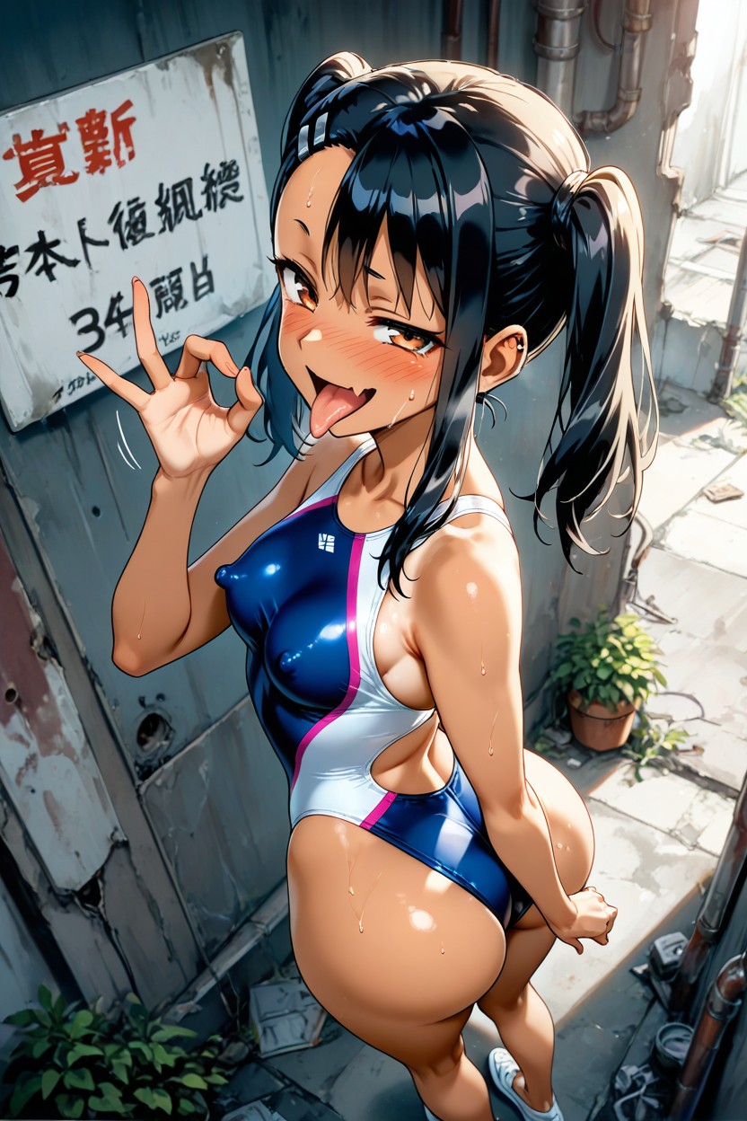 No Socks, Solo, Tight Swimsuit Hentai IA