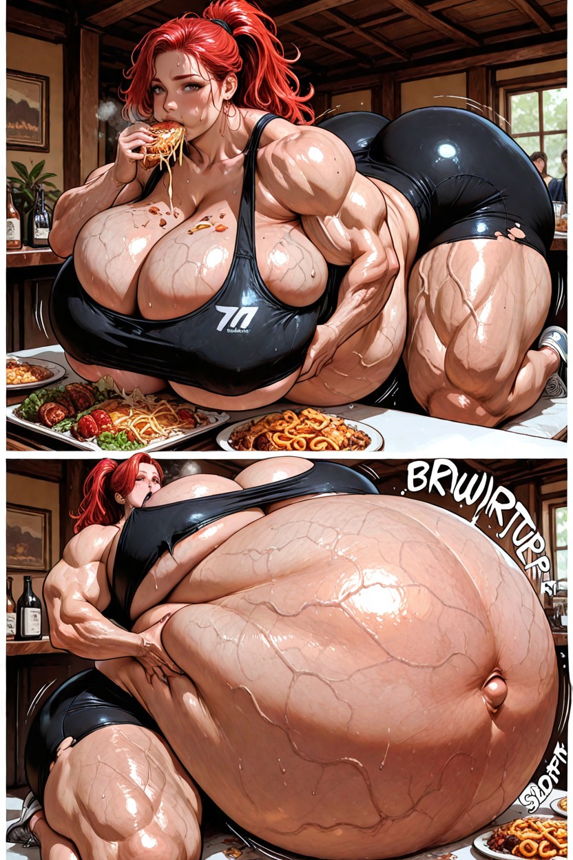 30+, Messy Eating, Bloated Belly Porno IA Hentai