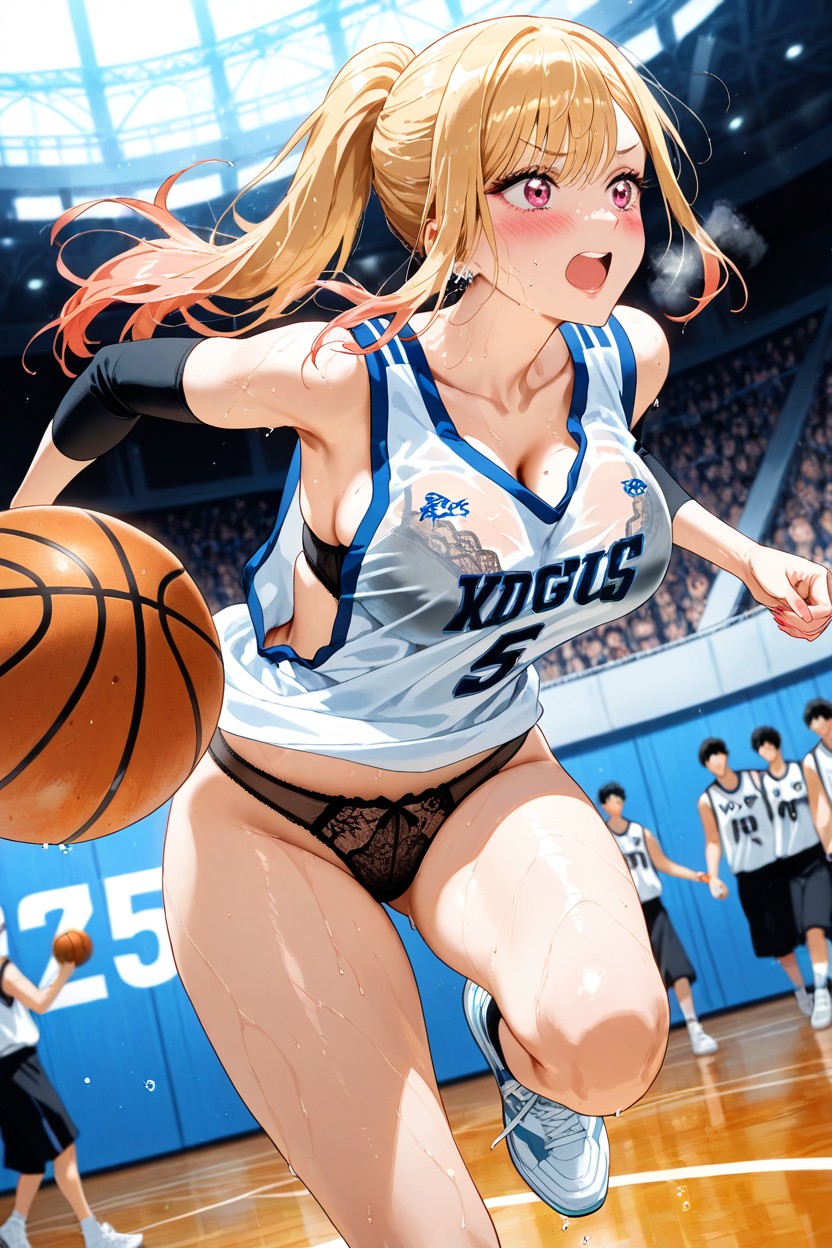 Extremely Sweaty, Sweaty Face, Elbow Sleeves Hentai AI Porn