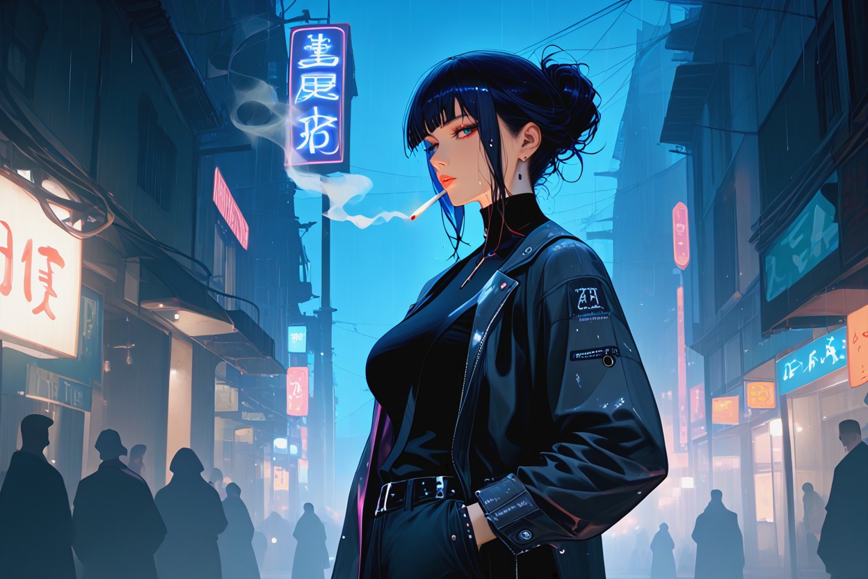 18+, Highly Detailed, Smoking A Cigarette Hentai IA