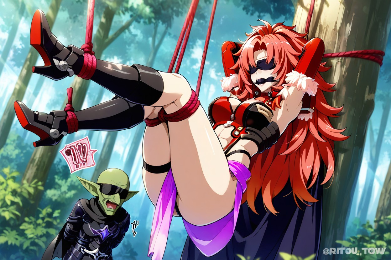 Arms Up, Honkai Impact, Female Taller Than Goblin Hentai AI Porn