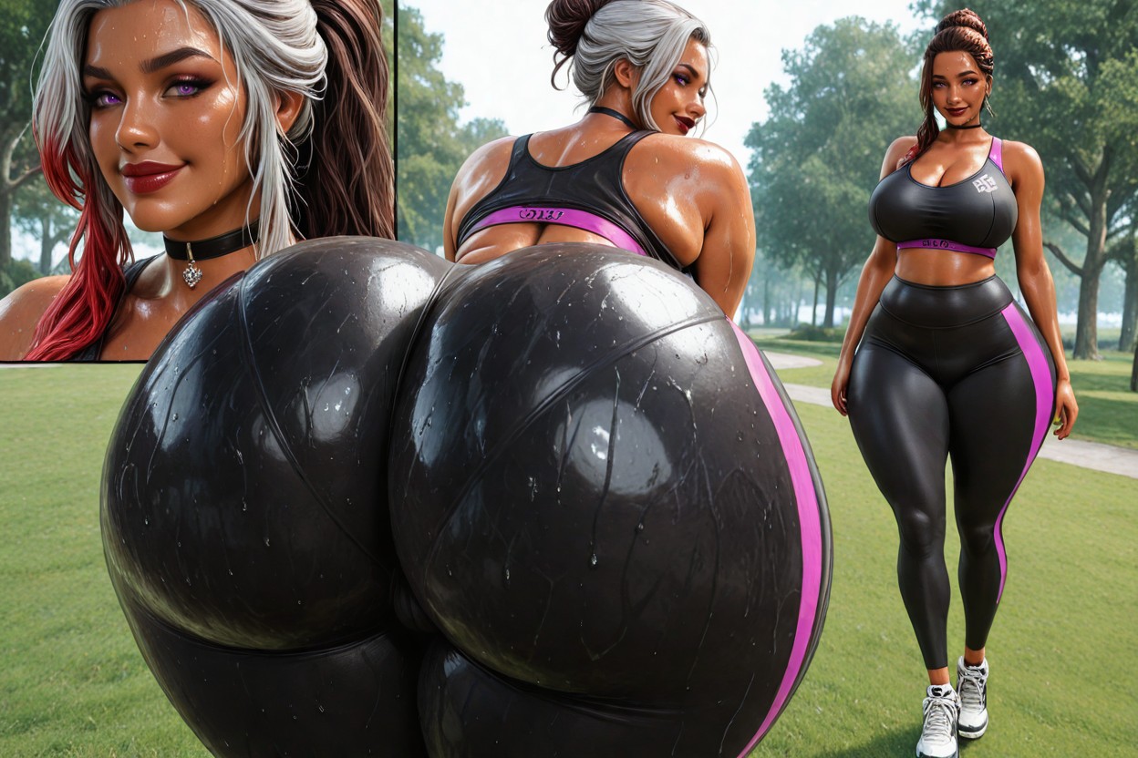 Soutien-gorge De Sport, Vue De Face, Parc Porno IA Hentai