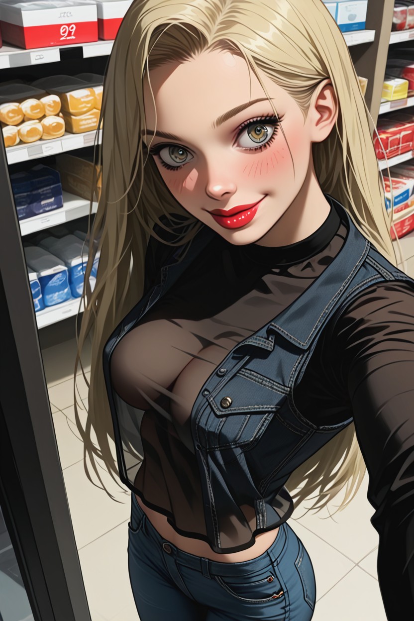 Dark Red Lipstick, Natural Brown Skin, Skinnyleg Porno IA Hentai