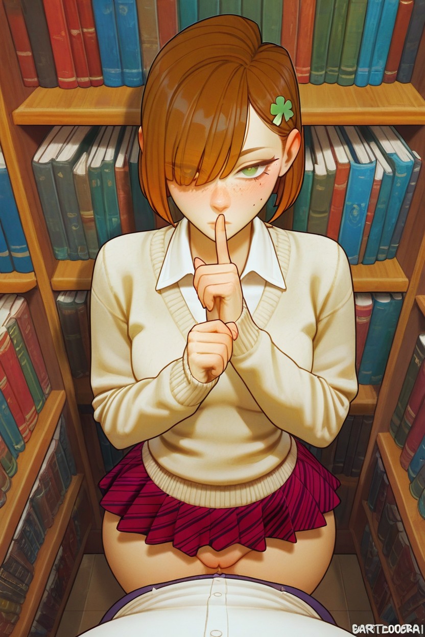 Yeux À Demi-fermés, Emotionless, Beige Wool Sweater Porno IA Hentai