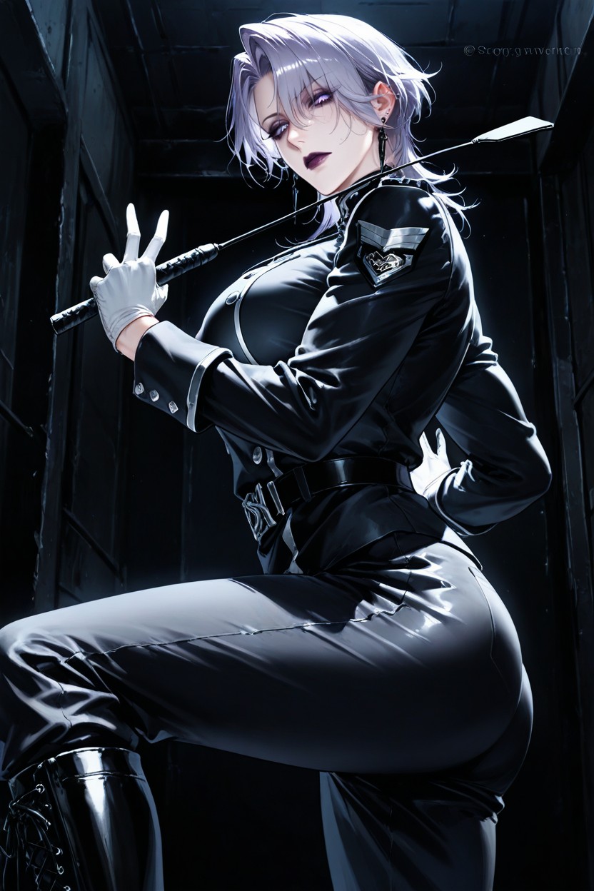 Back Lit, Silvery Lavender Hair, Shifting Weight To One Leg Porno IA Hentai