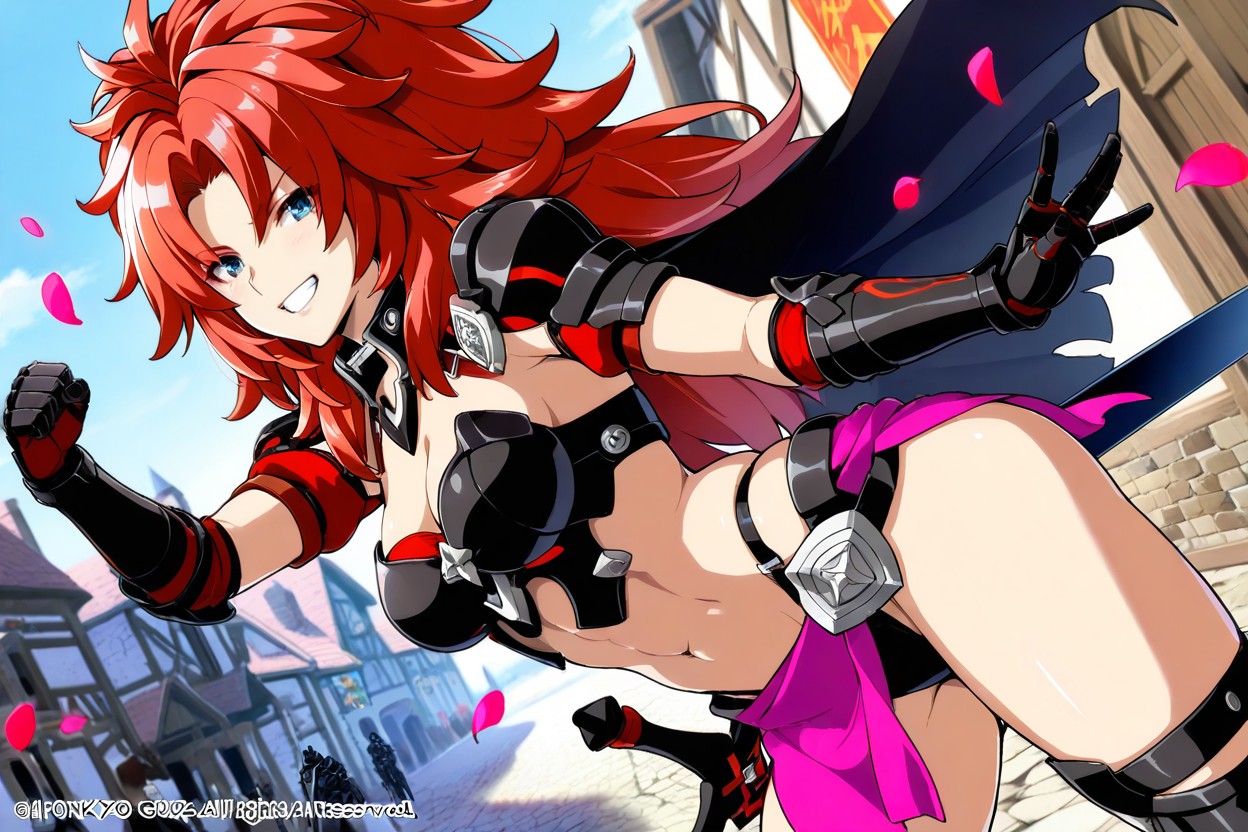 Only One Risty From Queen's Blade In Pink Cloth, En Forme, Tir En Buste Porno IA Hentai