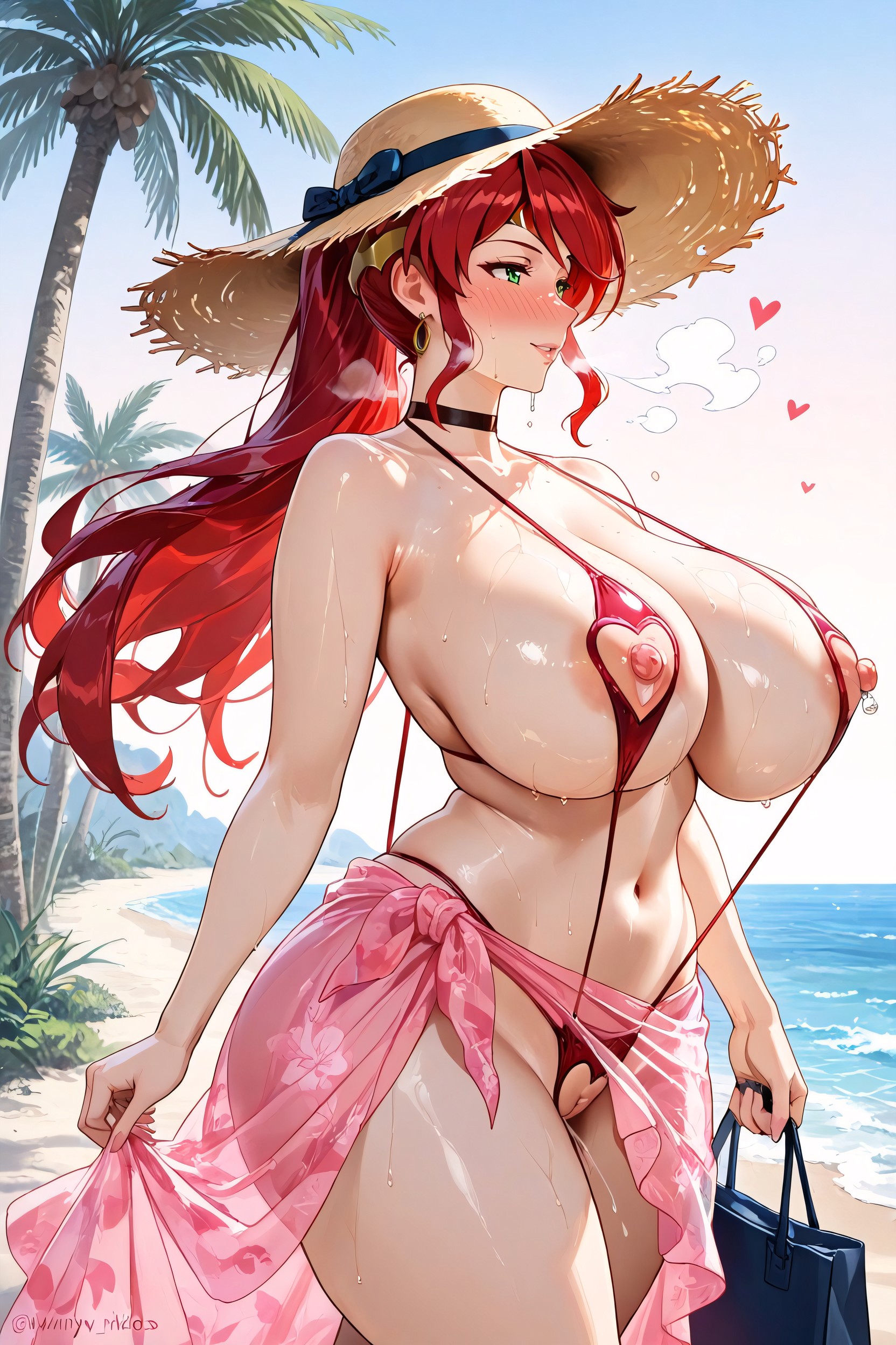 Looking Away, Wide Gaped Pussy, Massive Breast Hentai AI Porn