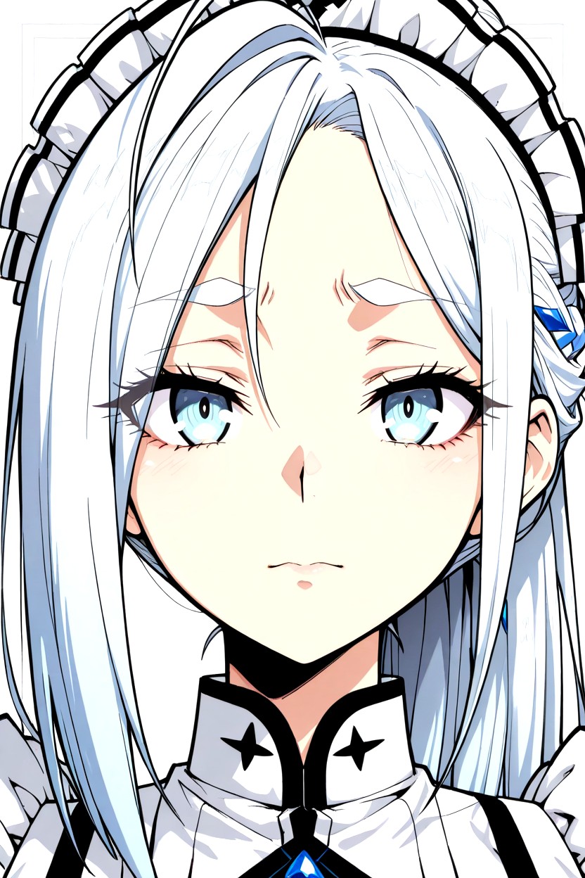 18+, Center-parted Bangs, Ice-blue Eyes Hentai IA