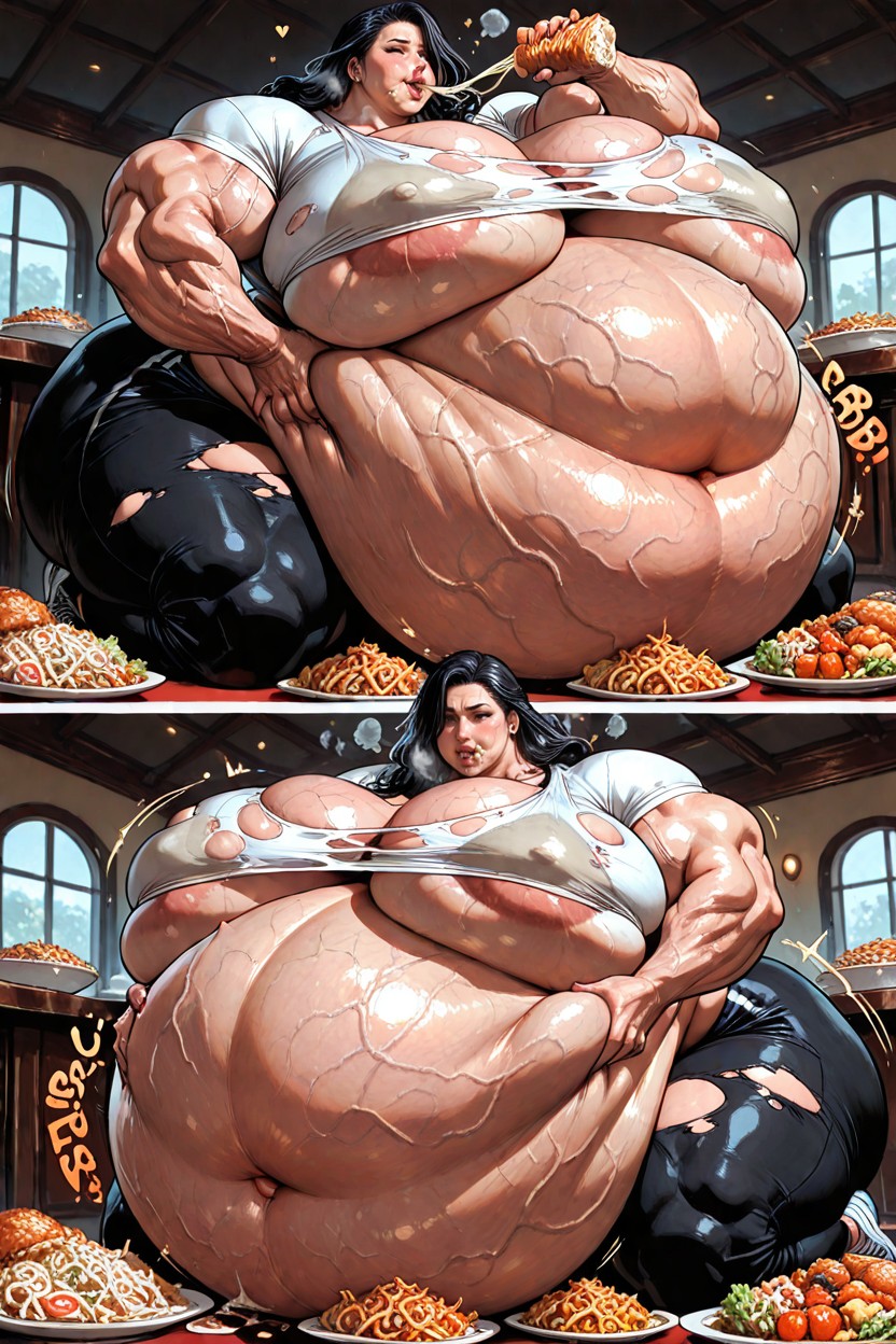Extremely Muscular, Extreme Underboob, Gigantic Breasts Porno IA Hentai