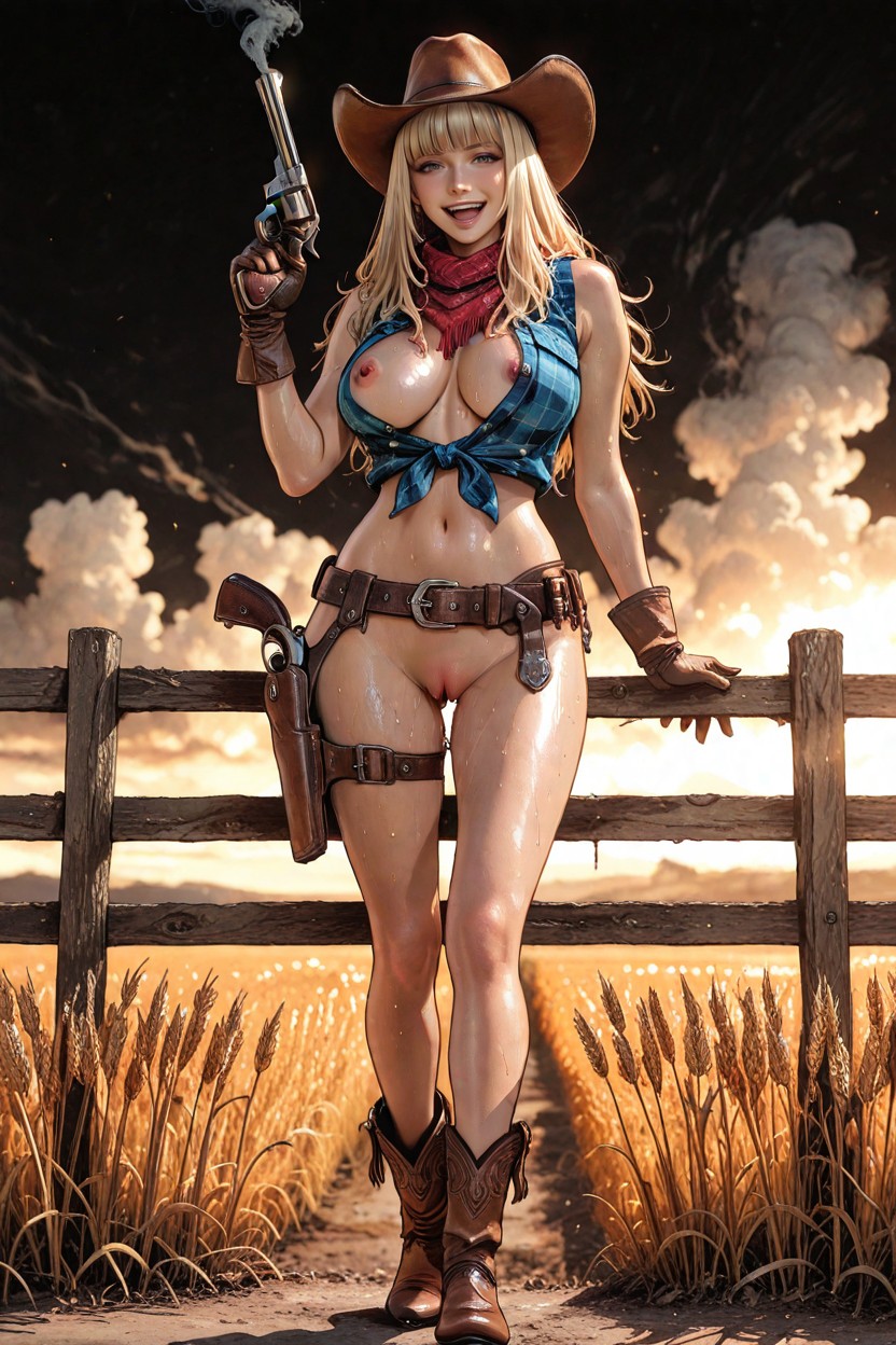 Hard Shadow, Hot Sunny Day, Brown Cowboy Boots With Spurs Porno IA Hentai