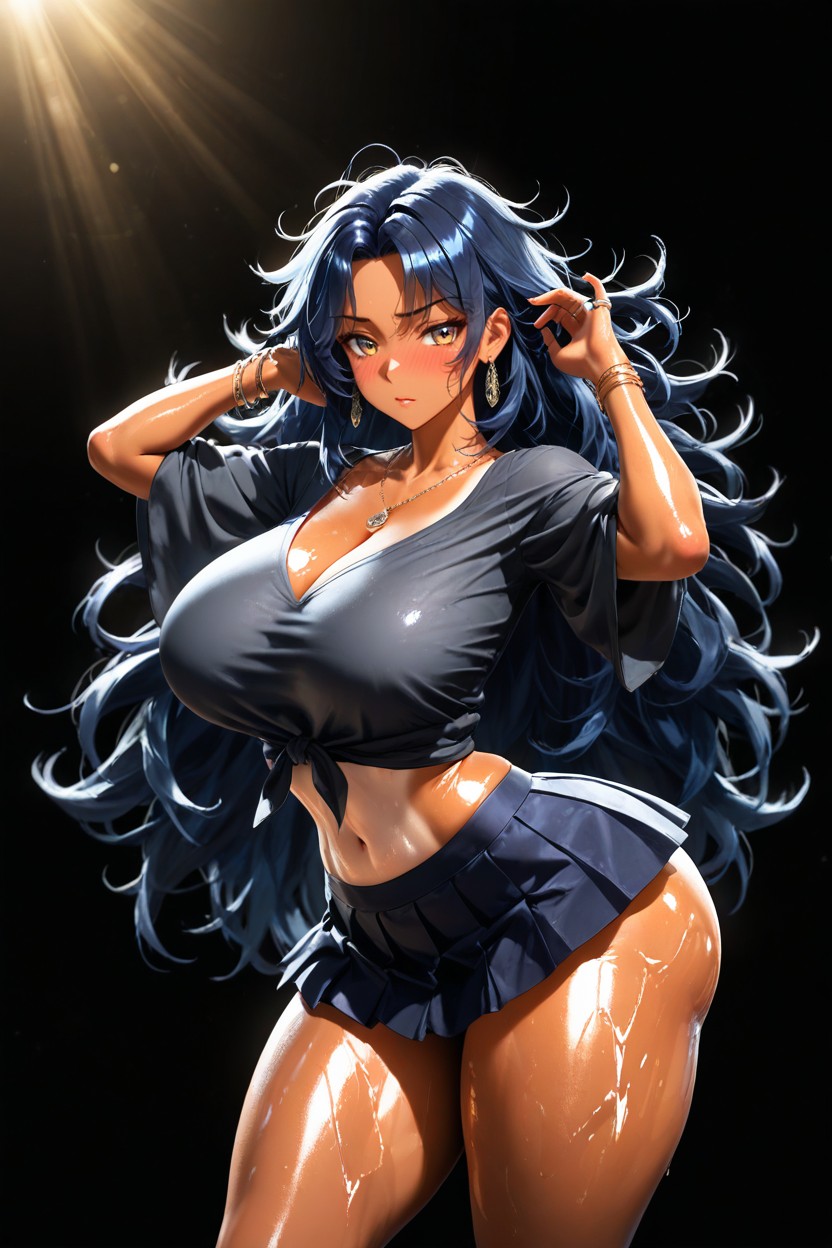 Very Snatched Waist, Perfect Tanned Beige Skin, 18+ Hentai AI Porn