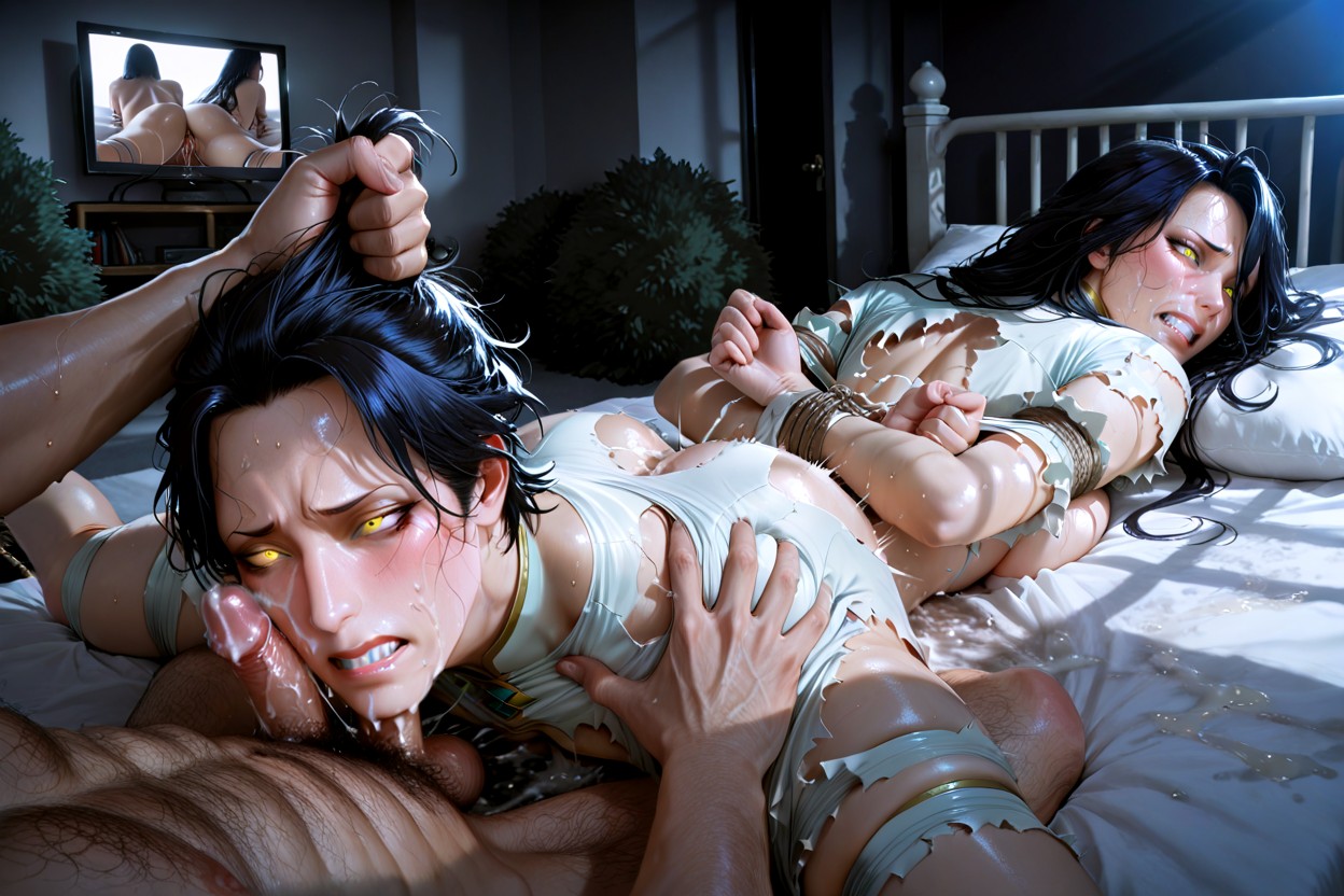 Man Grabbing Albedo’s Hair, Attaché, View Below Porno IA Hentai