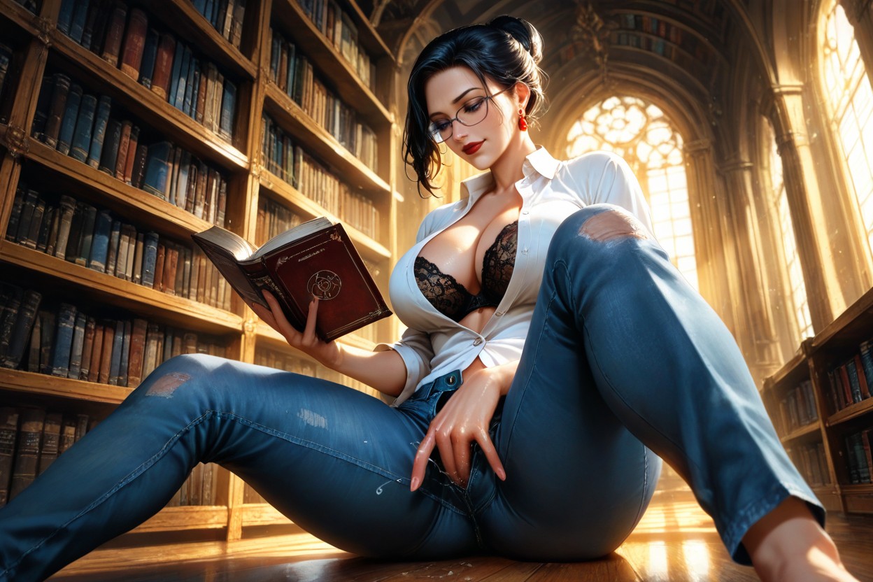 Beautiful Symmetric Face, Massive Ass, Atmospheric Cinematic Lighting Porno IA Hentai