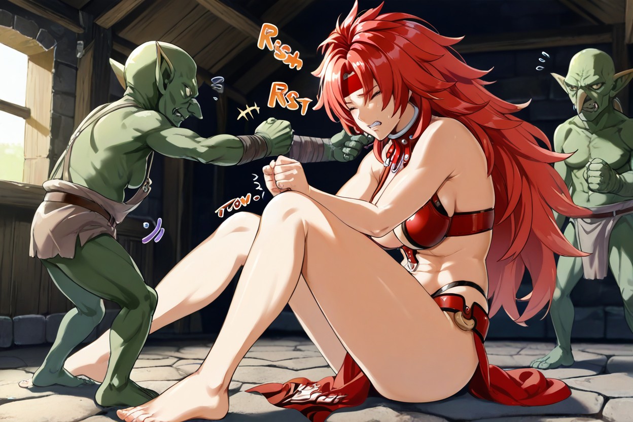 Sad, Goblin Rubs Female's Chin, Goblin Standing Hentai AI Porn