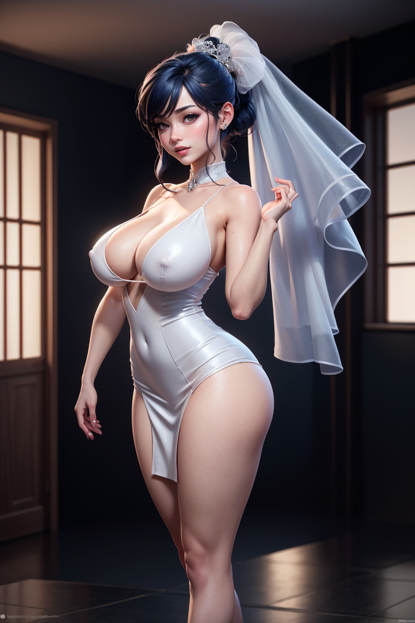 Ponytail Hairstyle, Prison, Hourglass Figure Hentai AI Porn