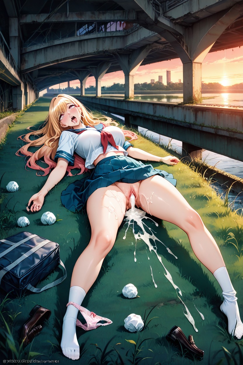 D, Under Bridge, Medium Ass Hentai AI Porn