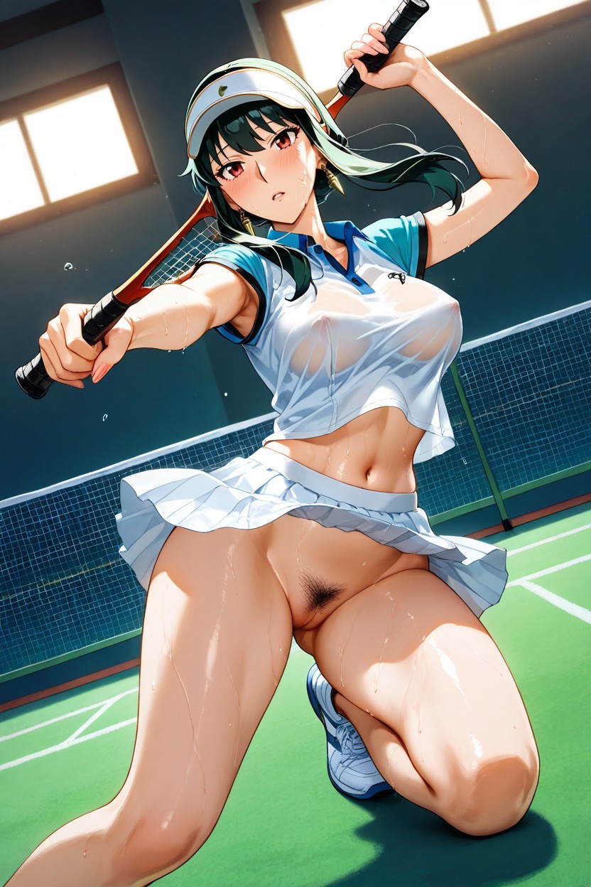 Soft Light, Pleated Skirt, Tennis Court Hentai AI Porn
