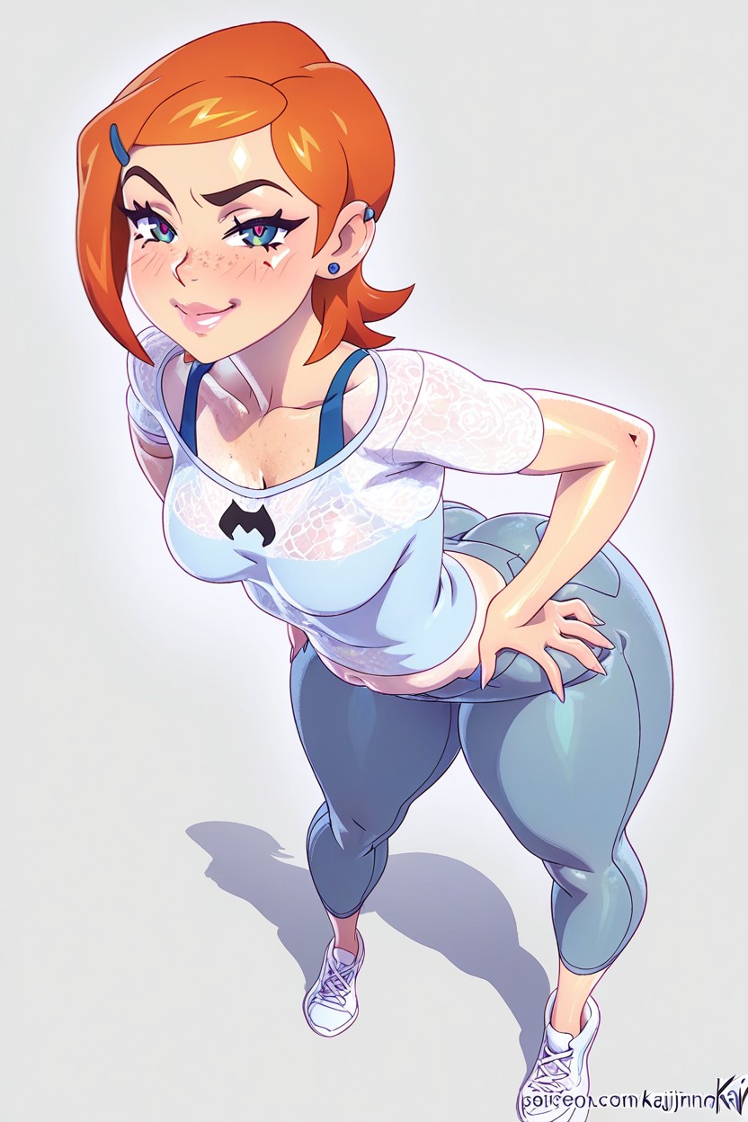Kajinman Style, Standing, Gwen Tennyson Hentai AI Porn