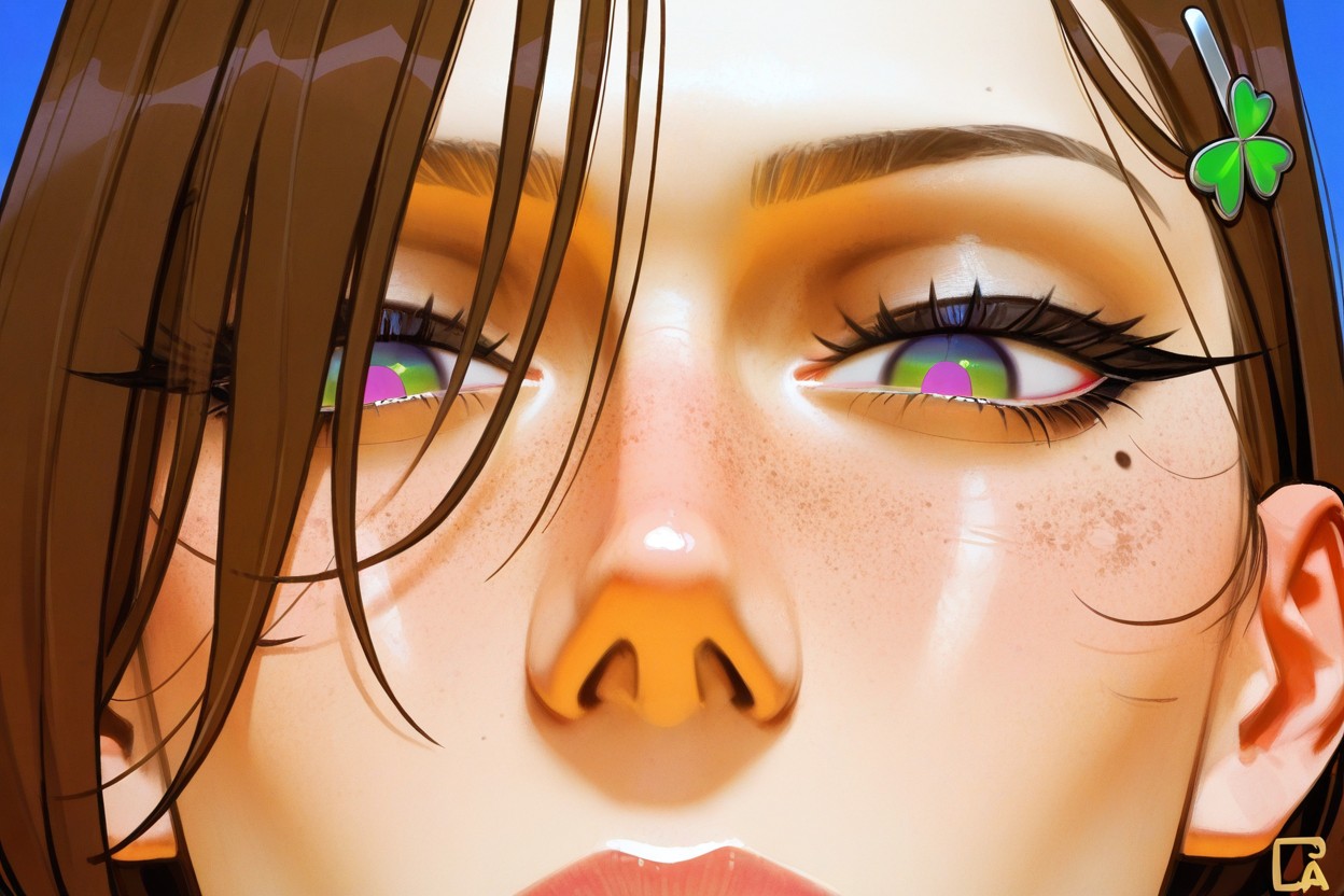 Mole Under Eye, Bored Eyes, Eyes Looking Down Hentai AI Porn