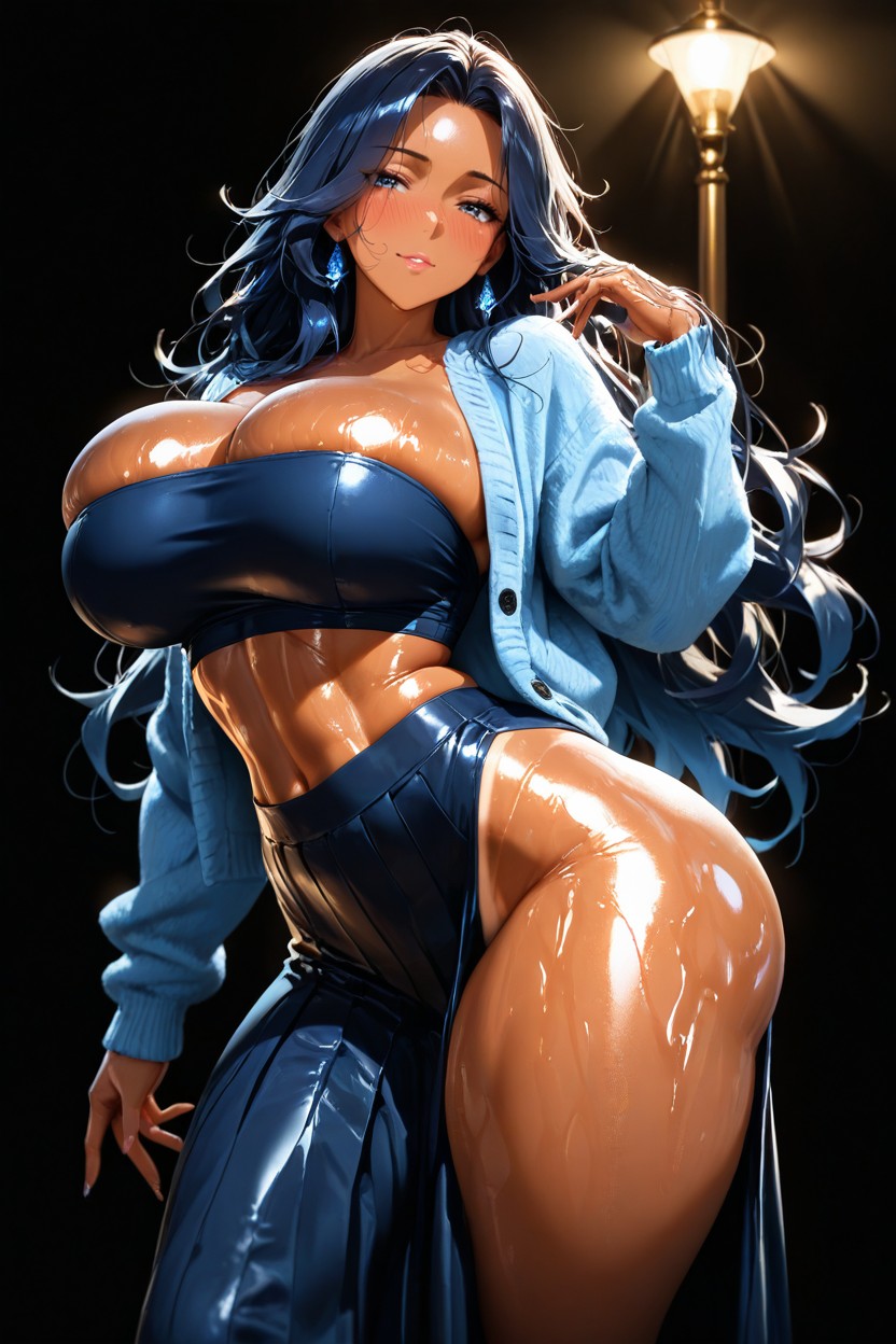 Thick Thighs, Perfect Tanned Beige Skin, Perfect Huge Bubble Butt Ass Hentai AI Porn