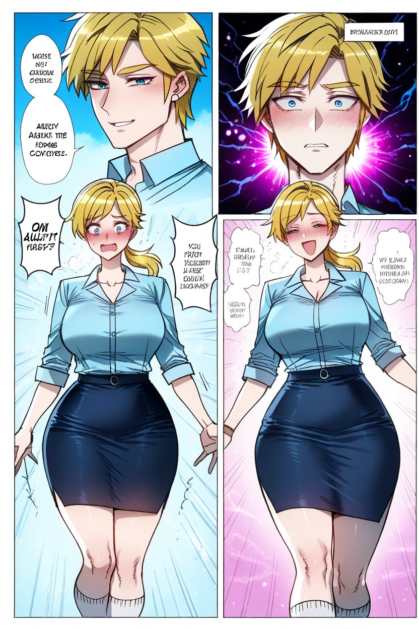 Smiling Nervously While Examining Her New Appearance, Medium Ass, 25+ Hentai AI Porn