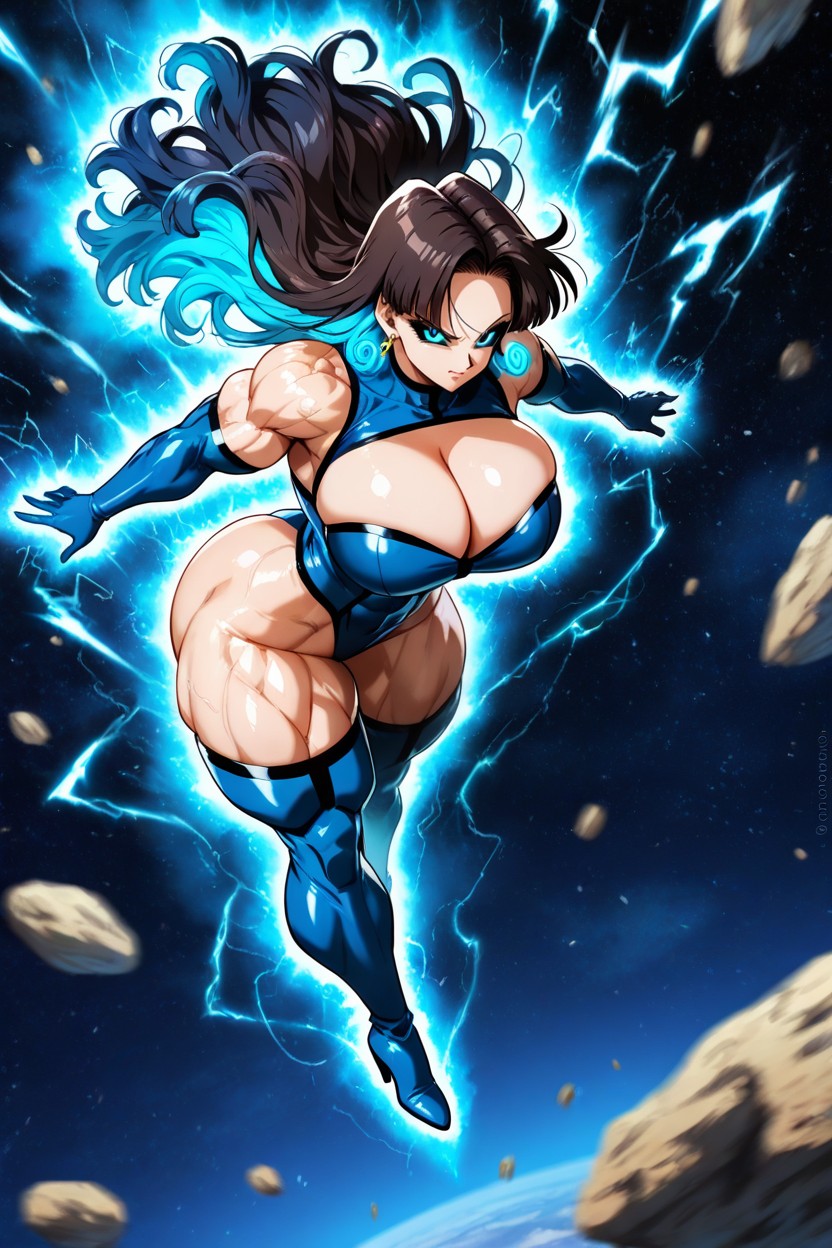 Energy Effects, Glowing Bright Blue Eyes, Sapphire Blue Gloves Hentai AI Porn