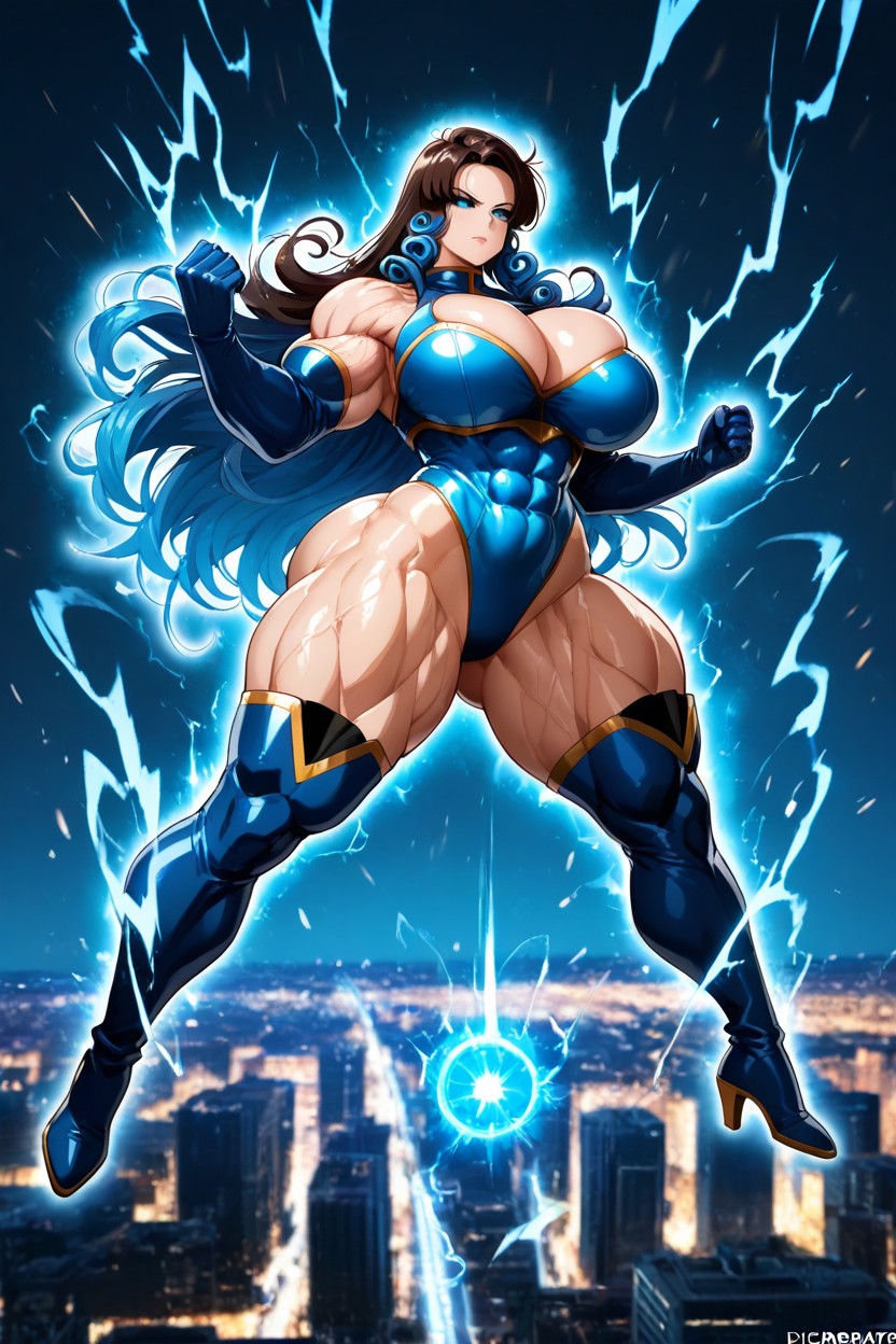 Hyper Muscular, Electric Sparks, Energy Effects Hentai AI Porn