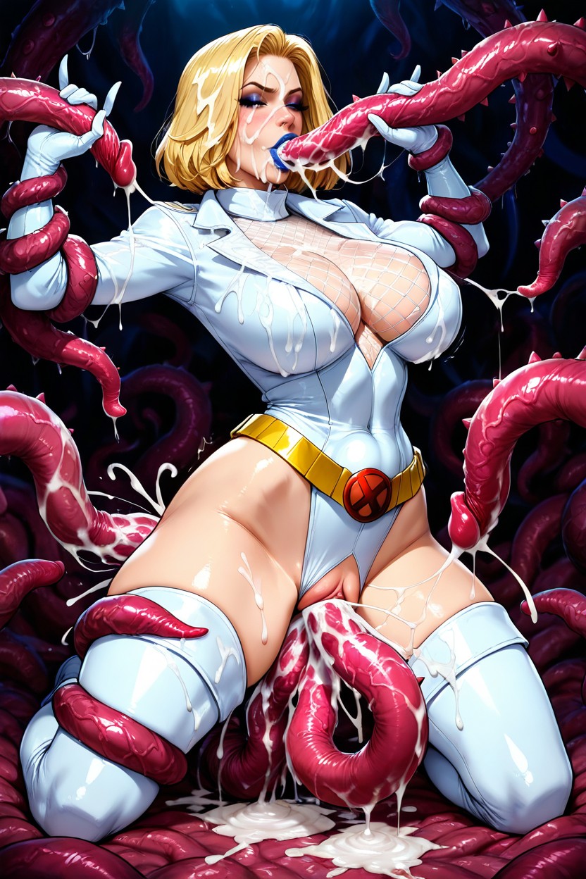 Fei Artstyle, White Elegant Mesh Leotard, Bobcut Hentai AI Porn