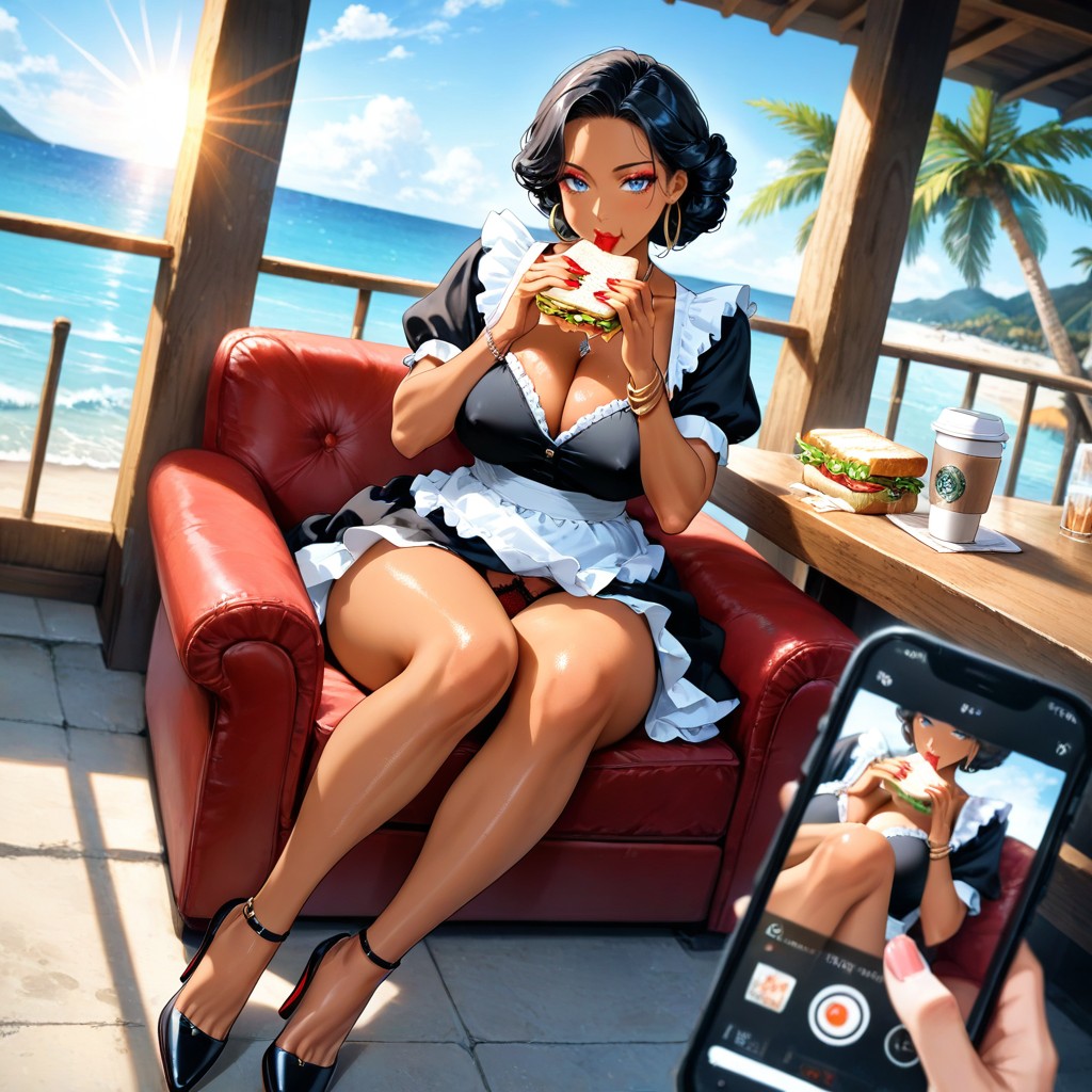 Diamond Jewellery, Tan Lines, Slutty Maid Hentai AI Porn