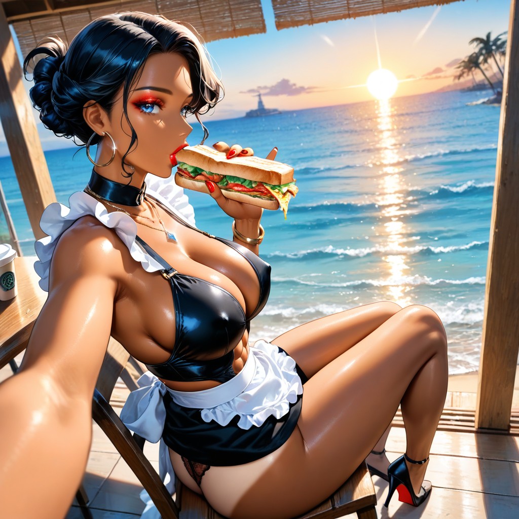 Slutty Maid, Makeup, Large Breast Hentai AI Porn