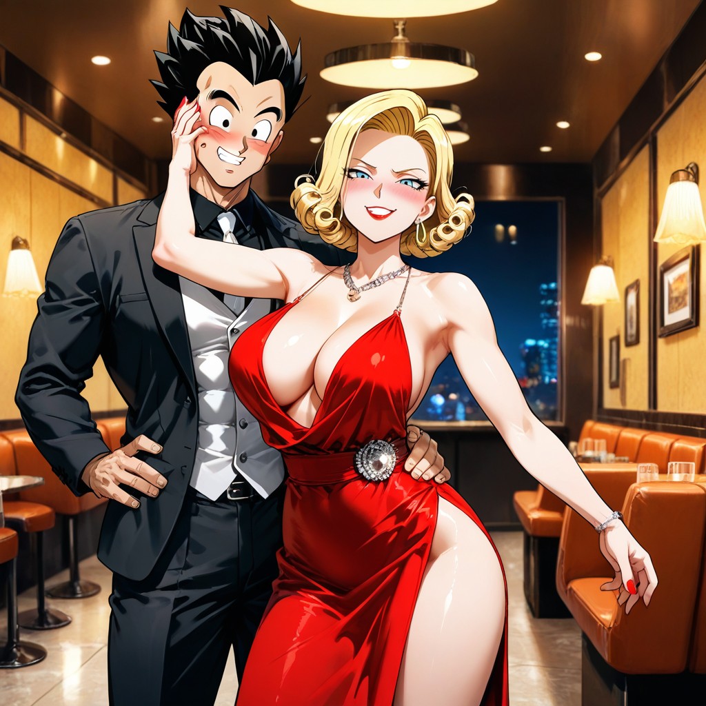 Extremely Beautiful Woman, Marilyn Curly Bob Hairstyle, Detailed Hair Hentai AI Porn