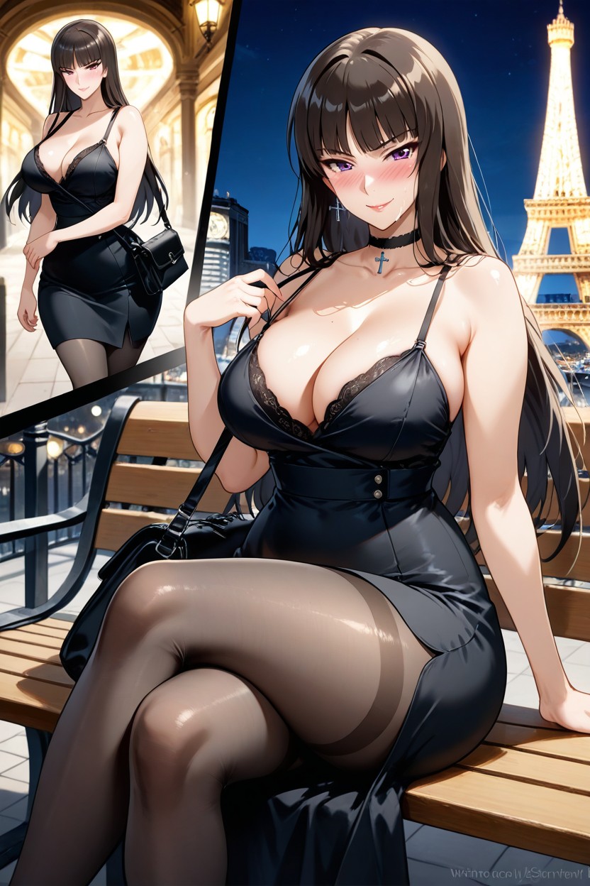 Culo Mediano, Sitting On Bench, Noche Hentai IA