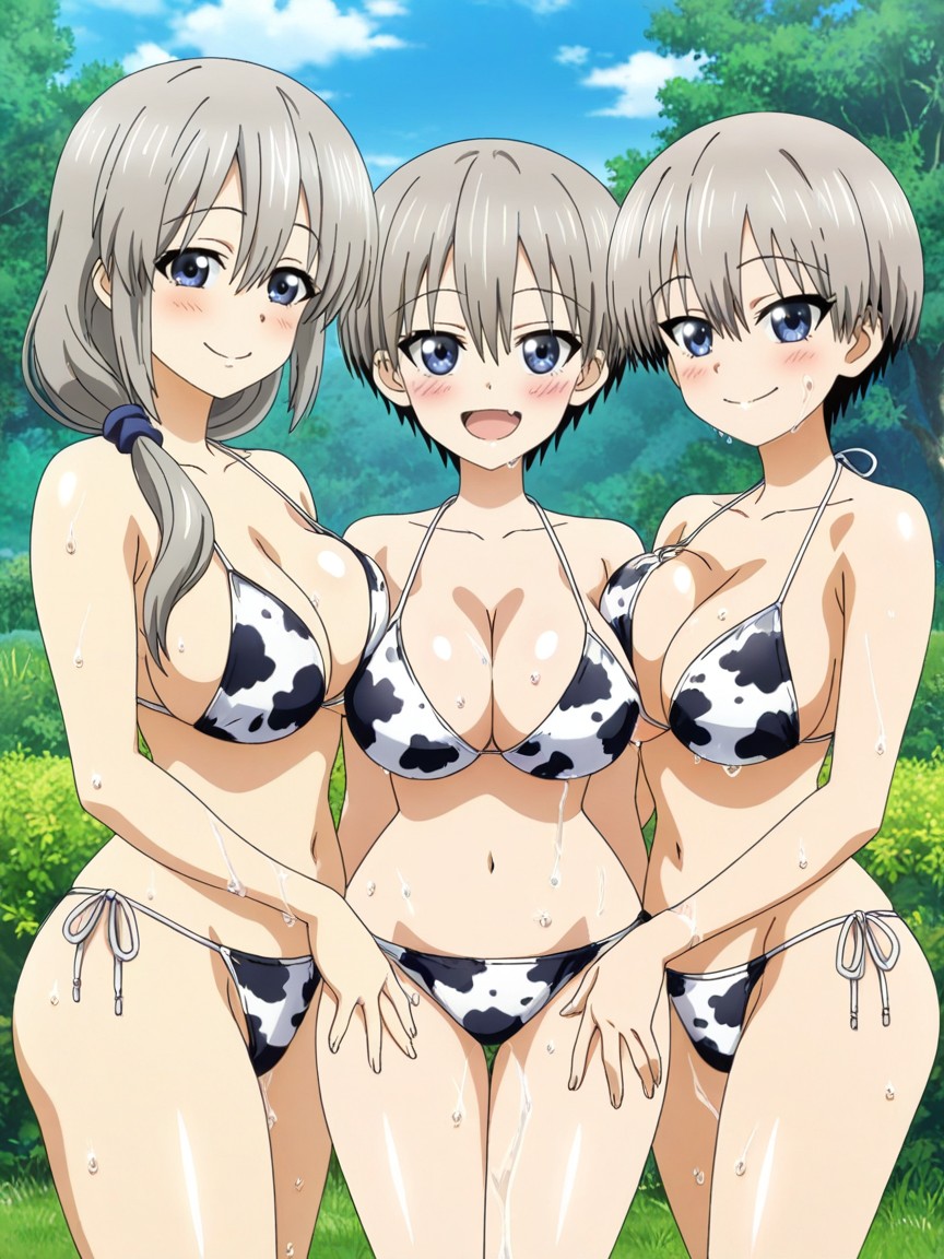 Hana Uzaki, Cowprint Bikini, Womans Hentai IA