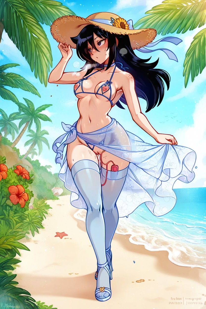 Sweaty, Carrying Bag, Erect Nipples Hentai AI Porn