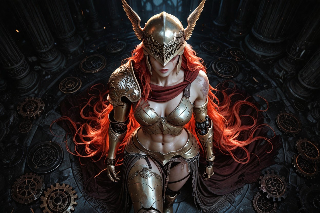And Knees She Is Wearing Modest Covered Golden Knight Armor, Shoulders, 25+ Hentai AI Porn