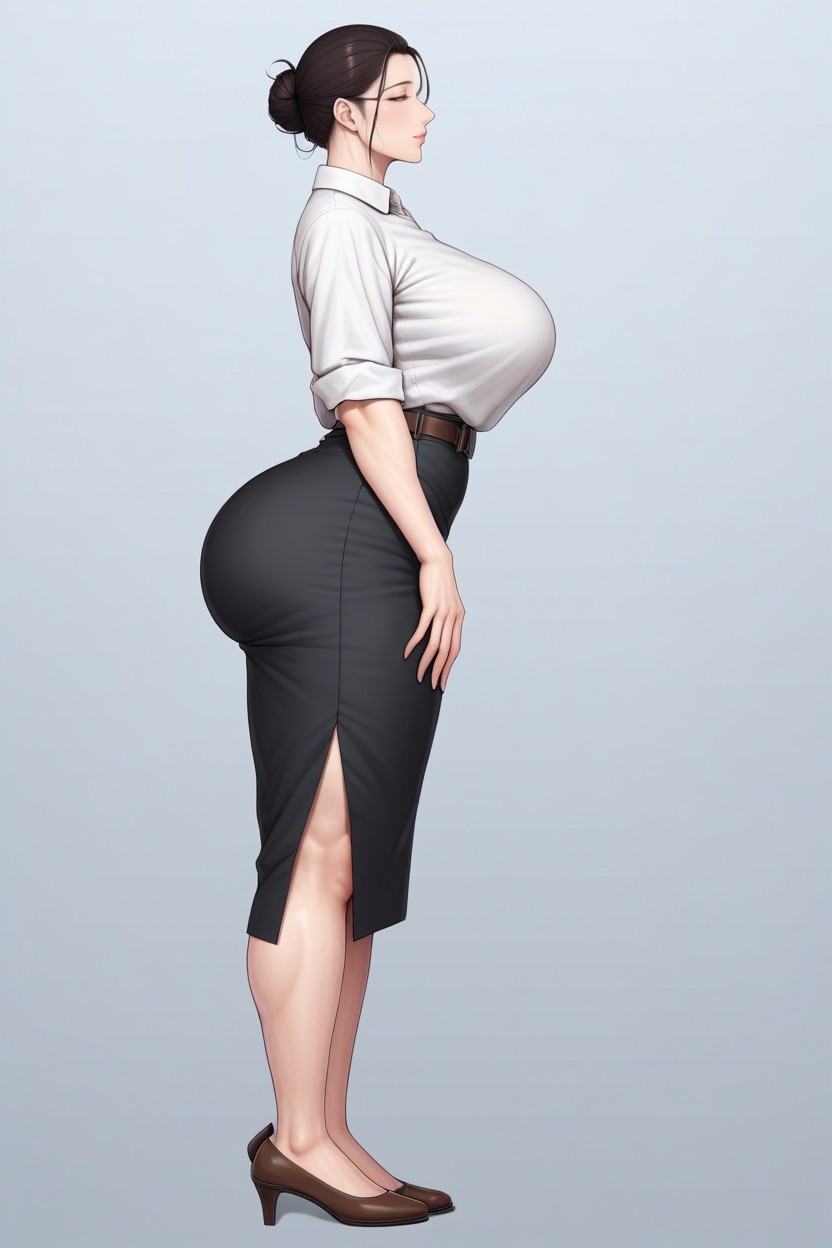 Hair Bun, Rounded Ass, 18+ Hentai AI Porn