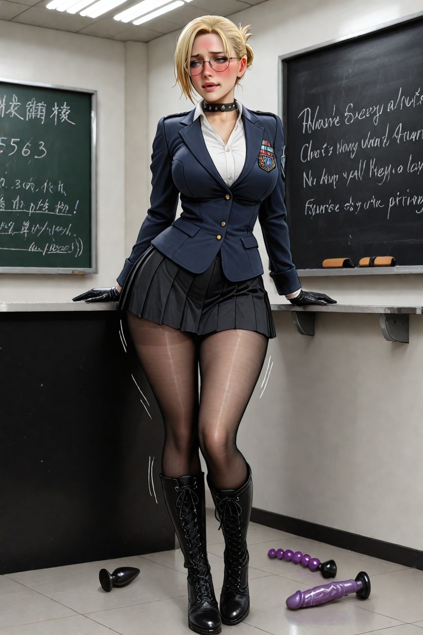25+, Leather Collar, Navy Blazer Hentai IA